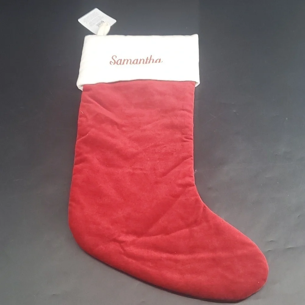 NEW SAMANTHA Pottery Barn Christmas Holiday Gift Stocking